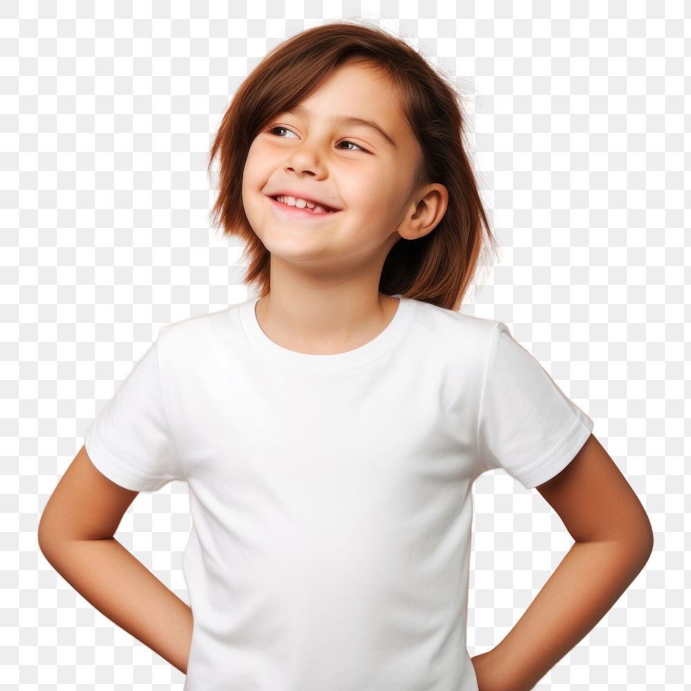PNG Portrait t-shirt child smile. AI generated Image by rawpixel.