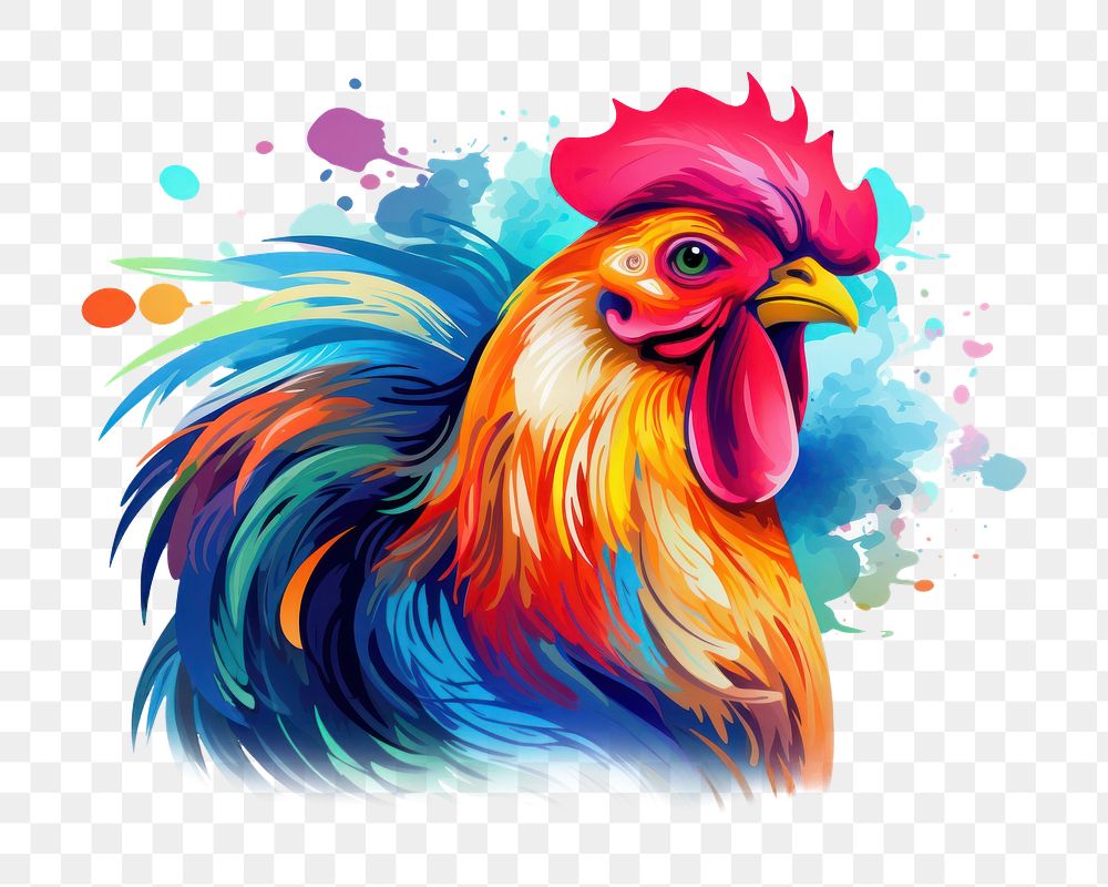 PNG Abstract rooster illustration chicken poultry drawing. AI generated Image by rawpixel.