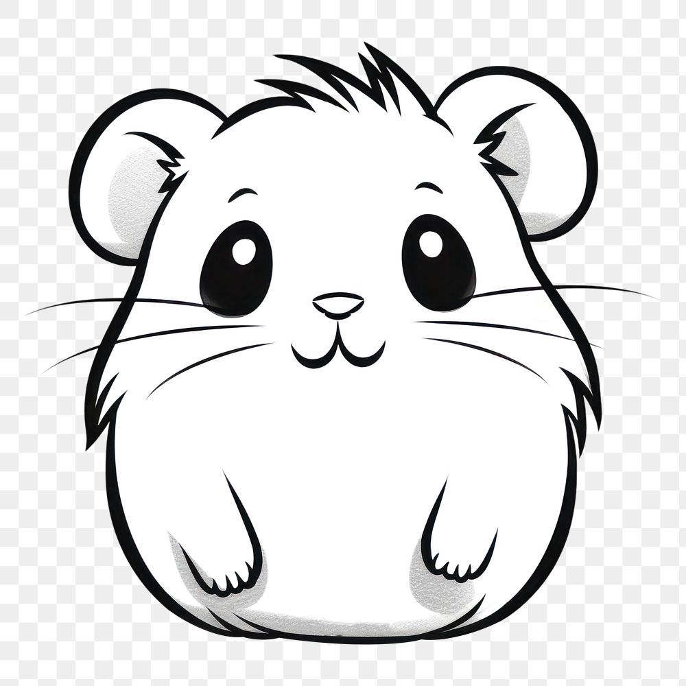 PNG Hamster drawing mammal animal. AI generated Image by rawpixel.