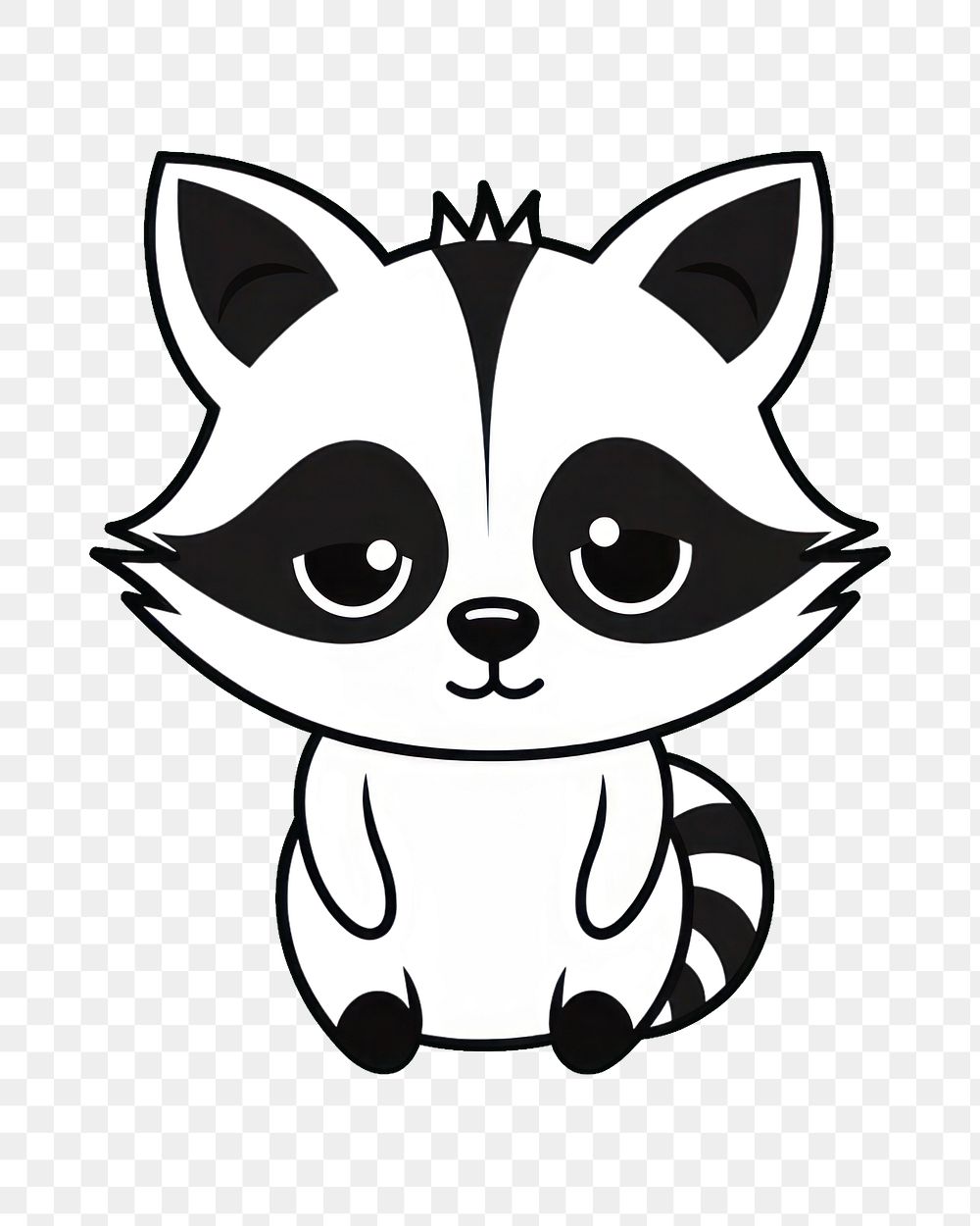 PNG Raccoon cartoon drawing animal. AI generated Image by rawpixel.