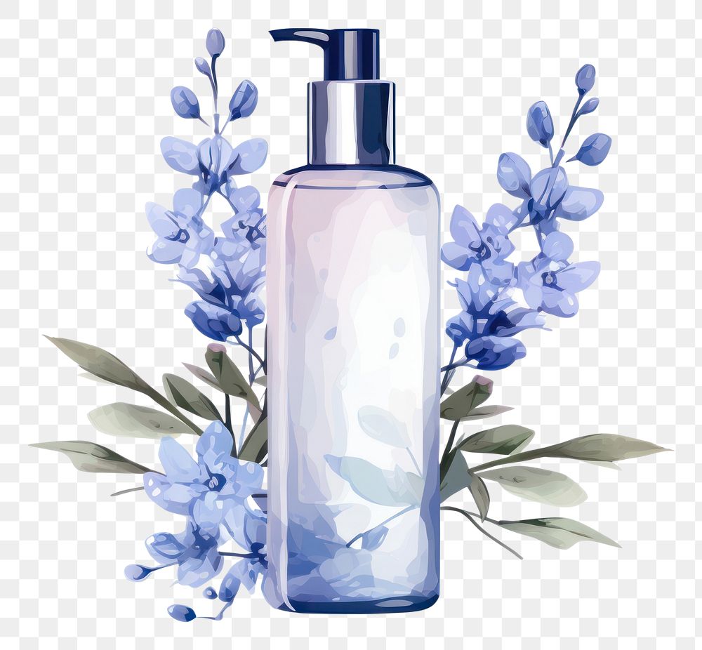 PNG Bottle cosmetics perfume flower. AI generated Image by rawpixel.