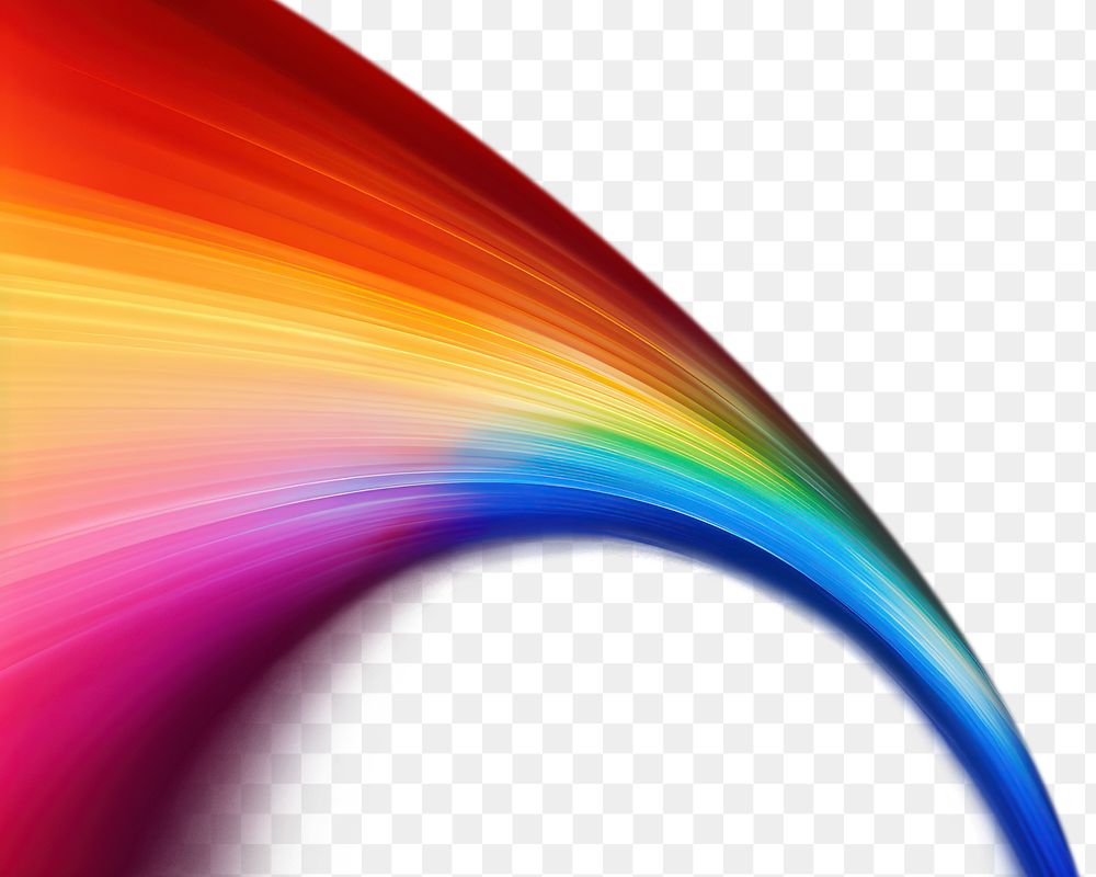 PNG rainbow light ray effect, transparent background AI generated image by rawpixel