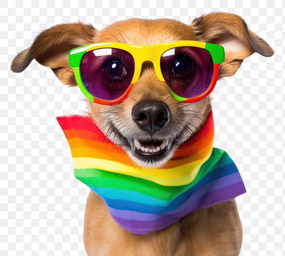 PNG Pride month dog sunglasses mammal. 