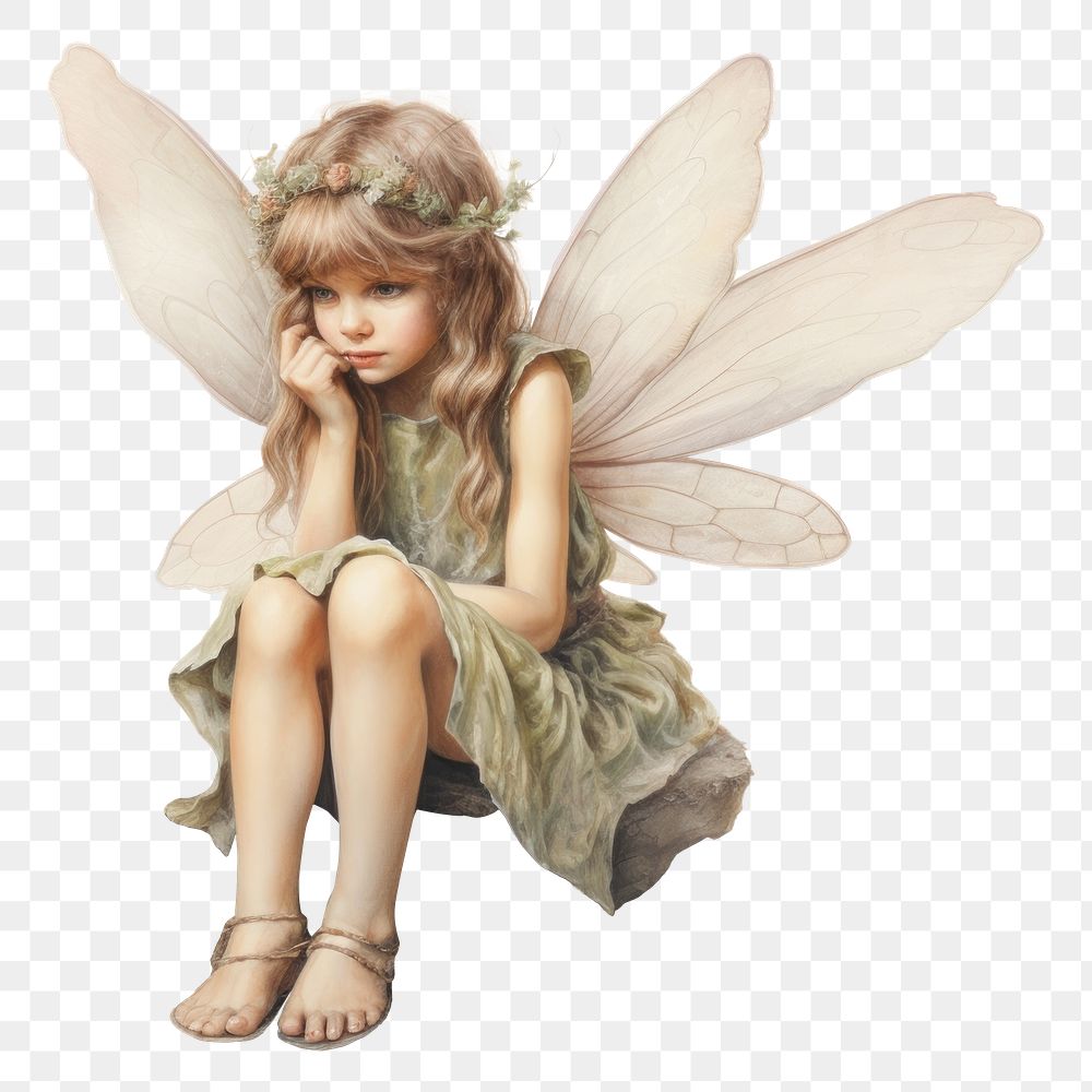 PNG A little fairy portrait angel girl. AI generated Image by rawpixel.