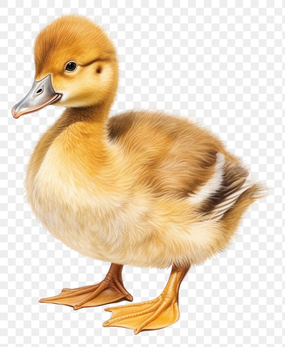 PNG Baby duck animal wildlife drawing. AI generated Image by rawpixel.