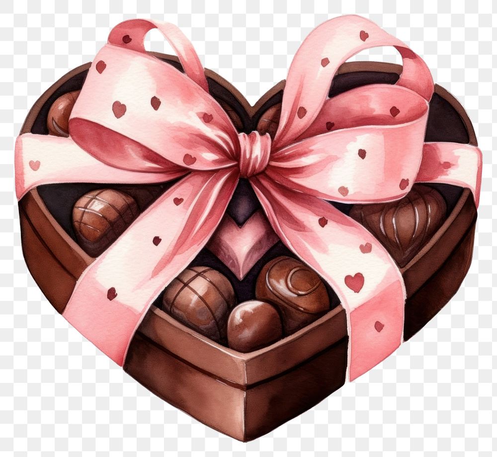 PNG Shaped box chocolate heart dessert. 