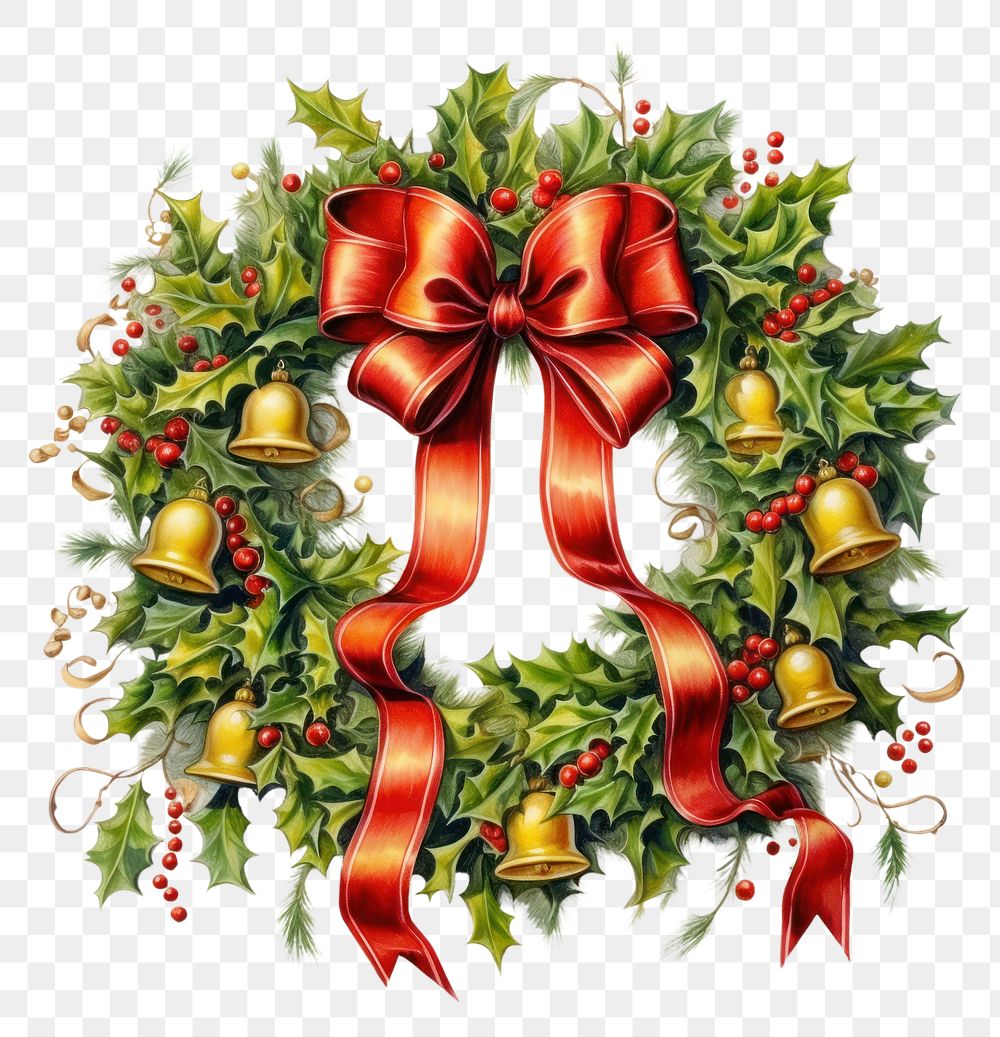 PNG Christmas wreath ribbon food | Premium PNG - rawpixel