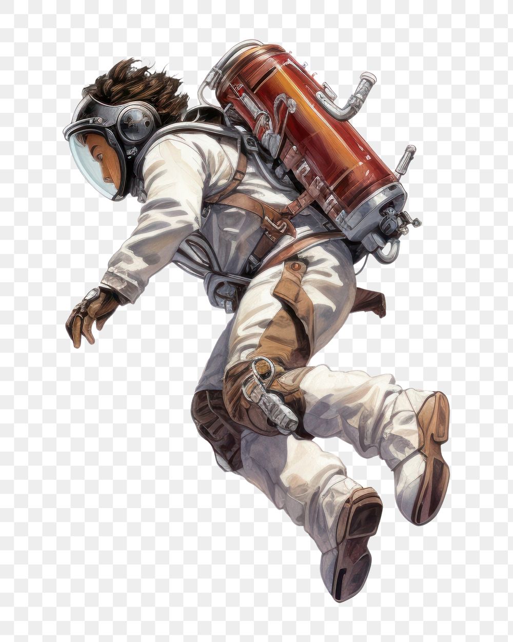 PNG Male parachuting percussion astronaut. AI generated Image by rawpixel.