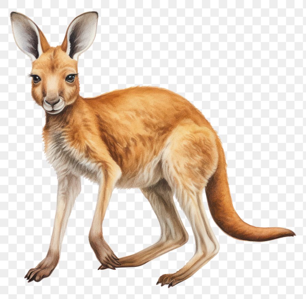 PNG Kangaroo wallaby mammal animal. AI generated Image by rawpixel.