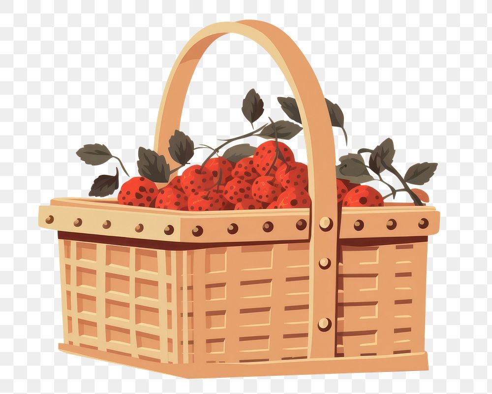 PNG Berry basket food picnic basket. AI generated Image by rawpixel.
