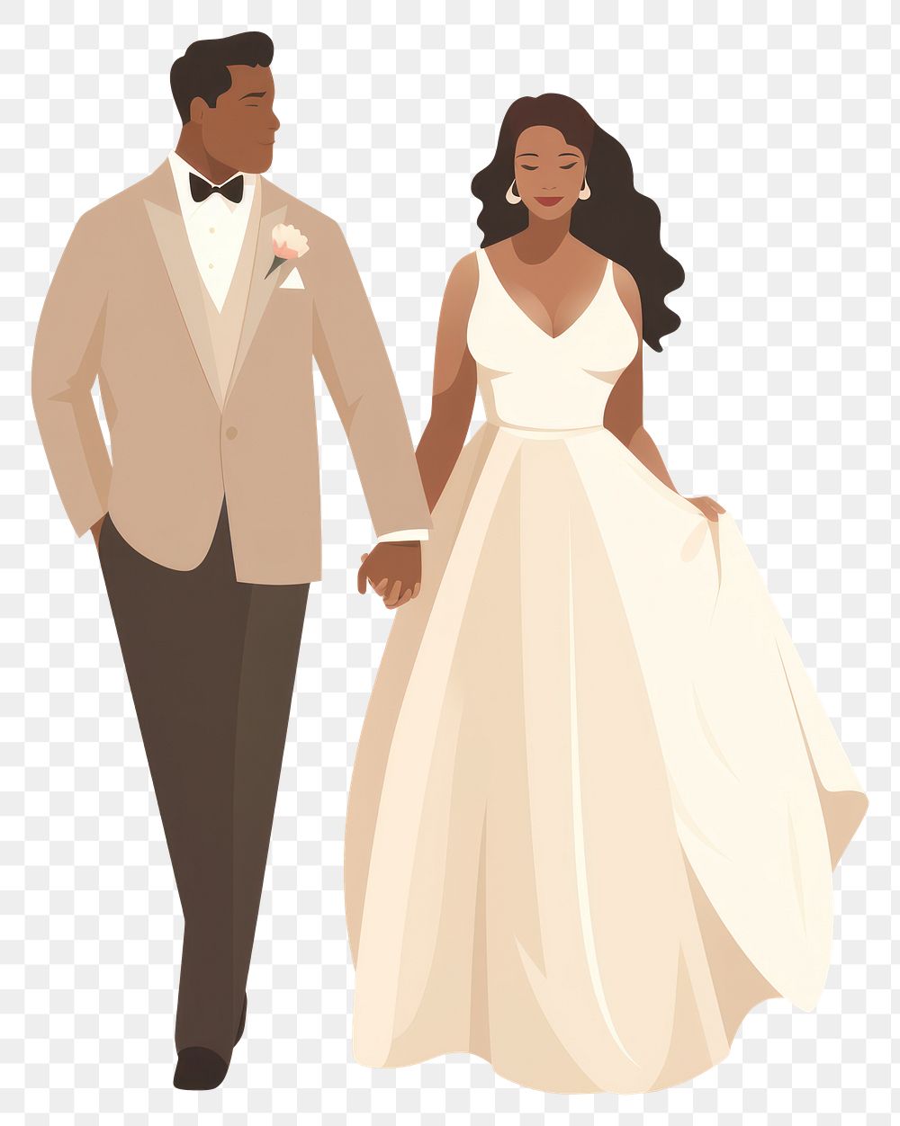 PNG Couple wedding dress standing. AI generated Image by rawpixel.