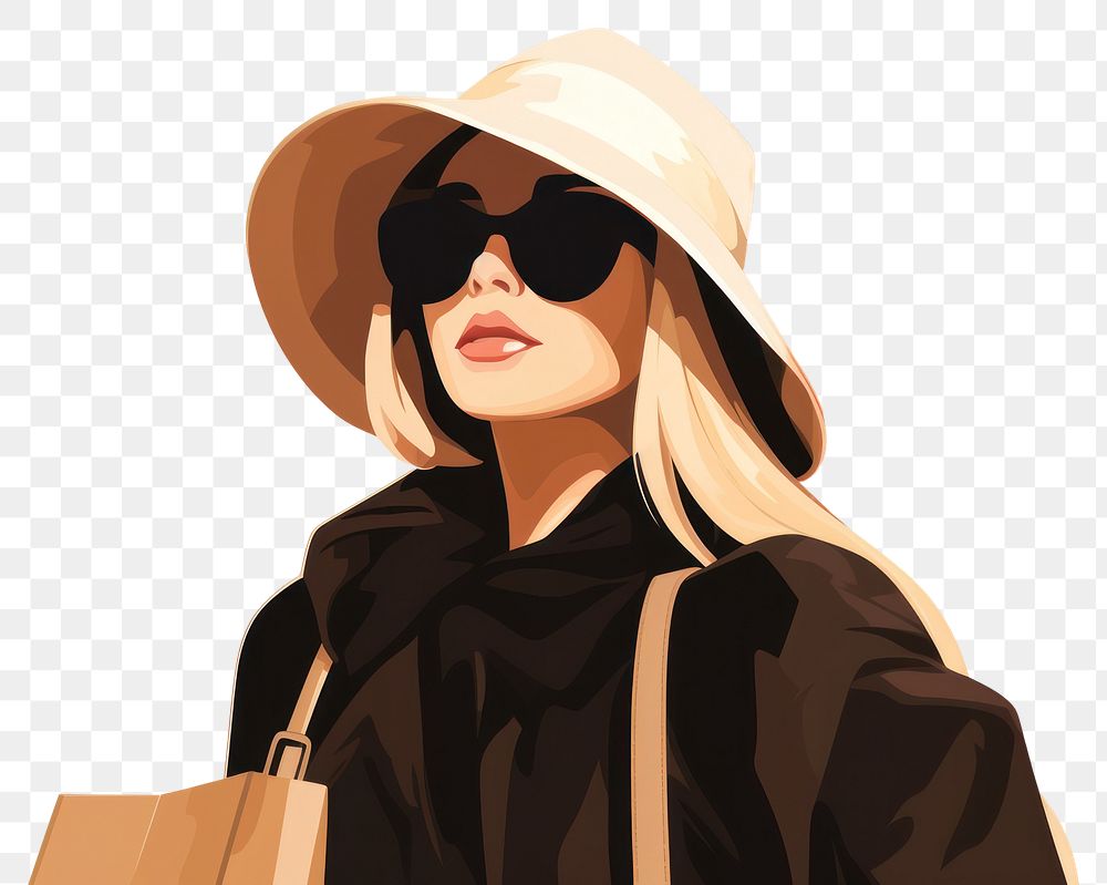 PNG Young woman portrait bag sunglasses. AI generated Image by rawpixel.