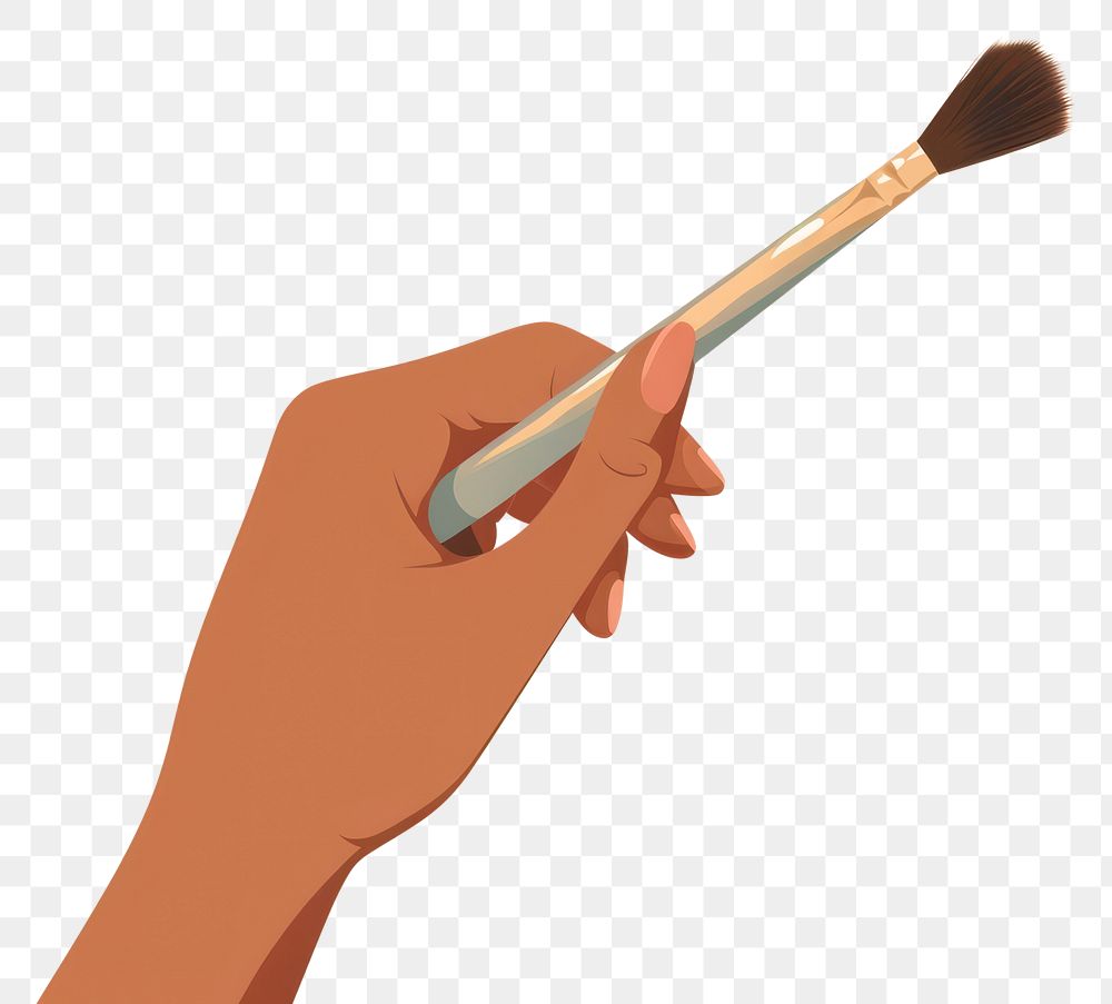 PNG Brush holding tool hand. AI generated Image by rawpixel.