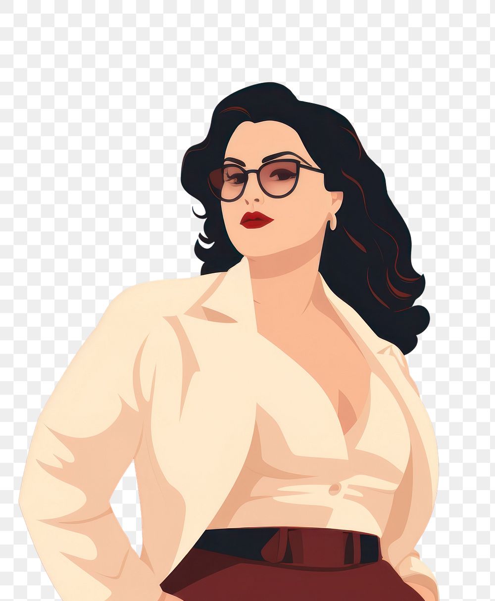 PNG Chubby business glasses adult woman. AI generated Image by rawpixel.