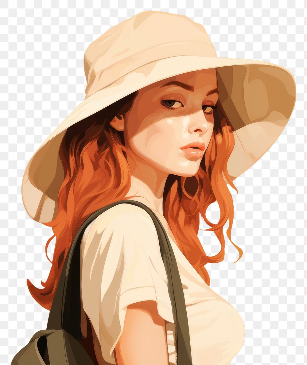 PNG Female wearing bucket hat portrait adult photography. AI generated Image by rawpixel.