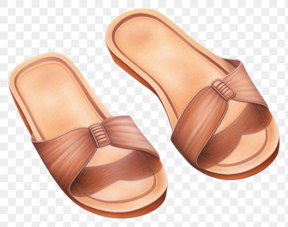 PNG Shoe footwear sandal brown. AI generated Image by rawpixel.