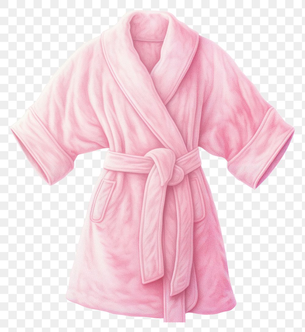 PNG Bathrobe pink white background outerwear. AI generated Image by rawpixel.