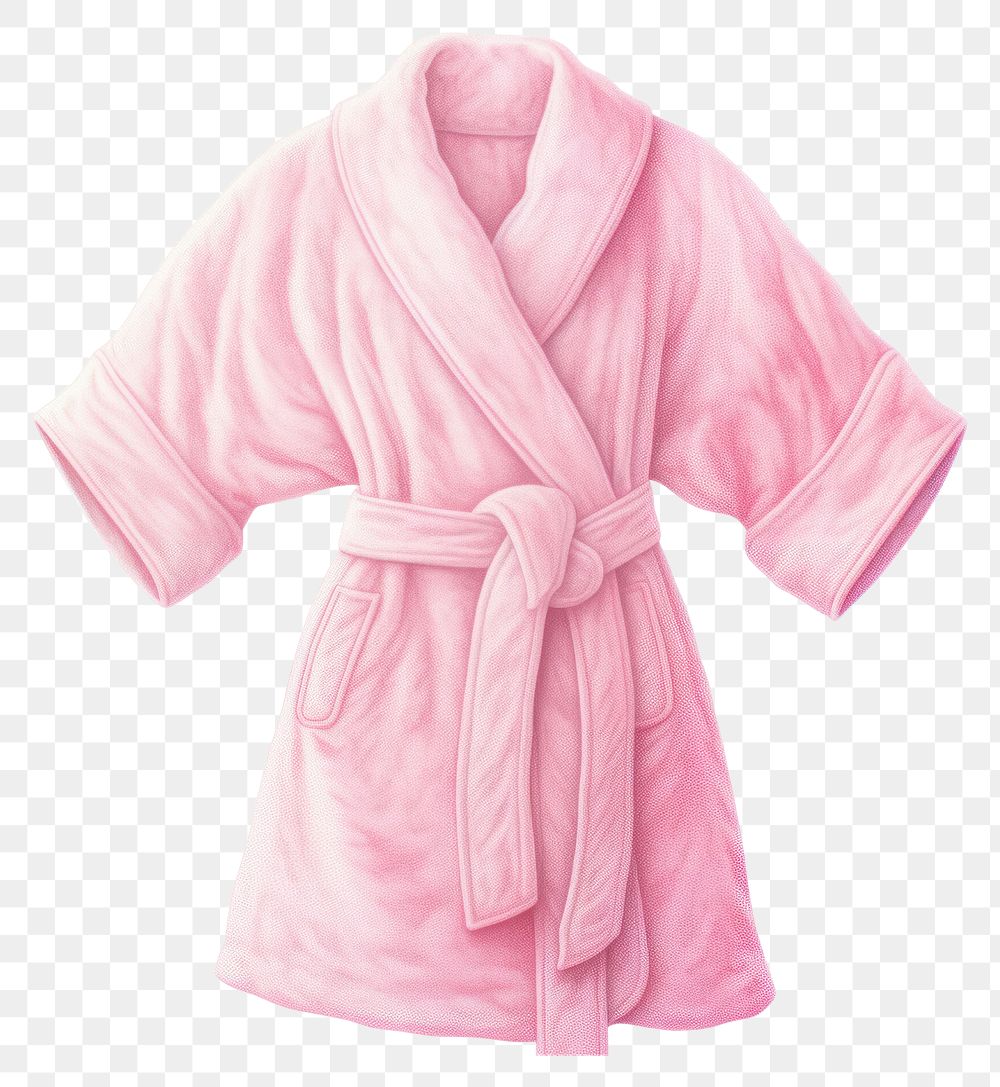 PNG Bathrobe pink white background outerwear. 