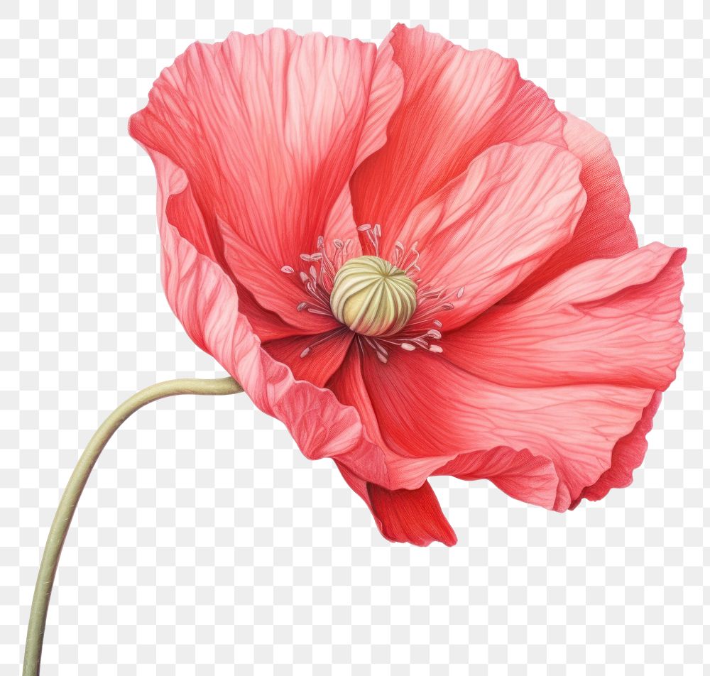 PNG Poppy flower plant red. AI generated Image by rawpixel.