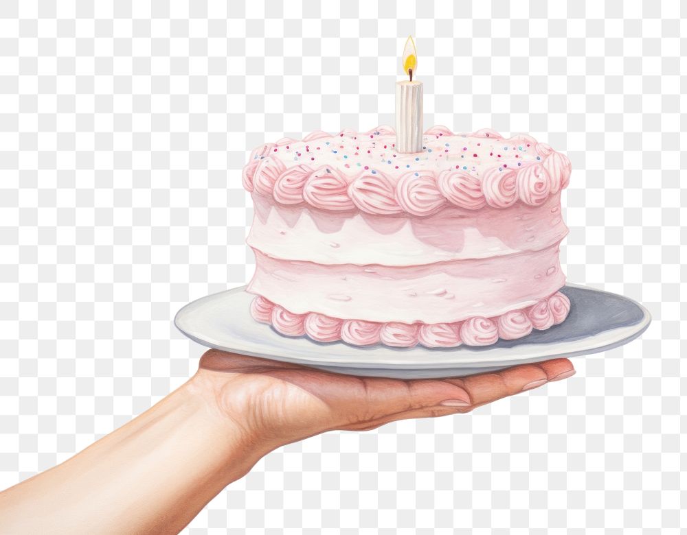 PNG Cake birthday dessert holding. AI generated Image by rawpixel.
