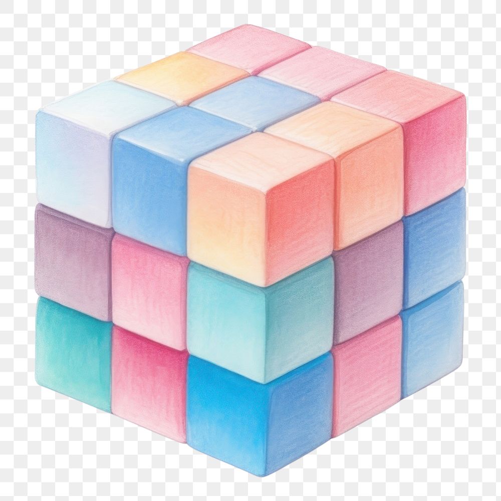 PNG Rubik drawing toy white background. AI generated Image by rawpixel.