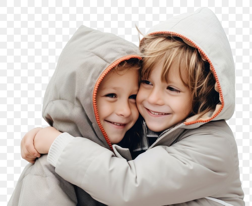 PNG Kids hugging photography sweatshirt portrait. AI generated Image by rawpixel.