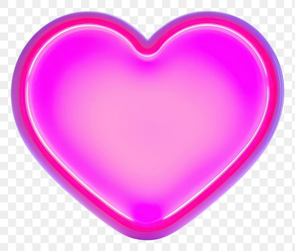 PNG Light neon heart purple shape. 