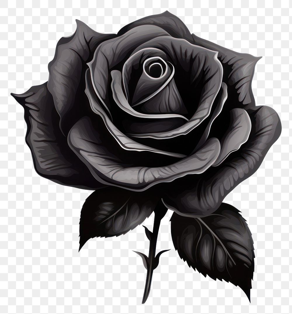 PNG Black rose drawing flower sketch