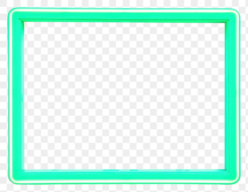 PNG Green neon frame electronics technology rectangle. 