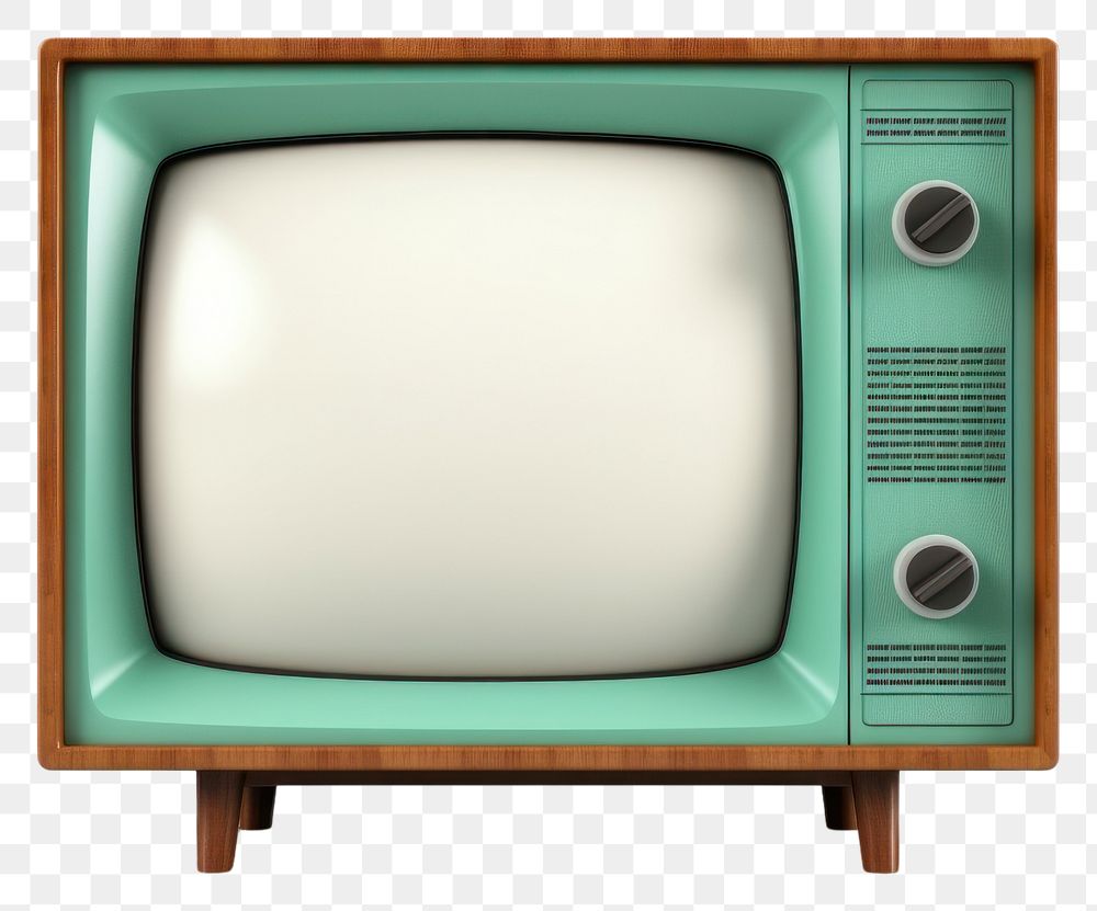 PNG  Vintage television screen white background electronics. AI generated Image by rawpixel.