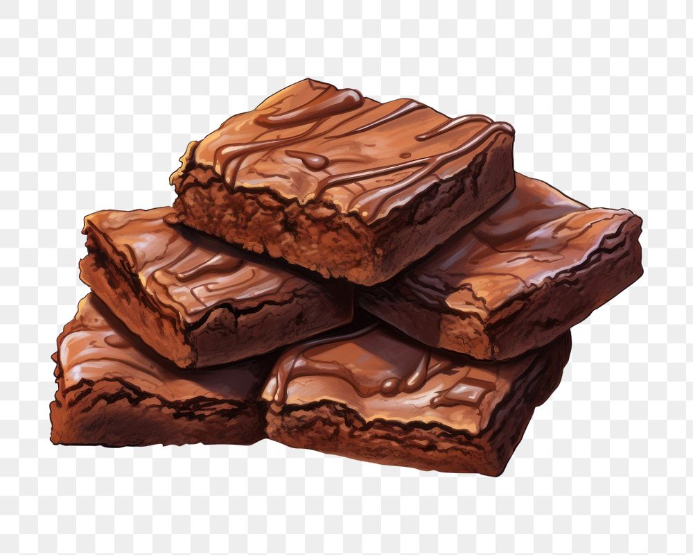 PNG Brownies confectionery chocolate dessert. AI generated Image by rawpixel.