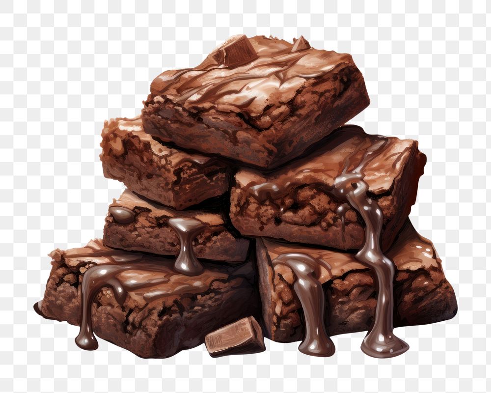 PNG Brownies confectionery chocolate dessert. AI generated Image by rawpixel.