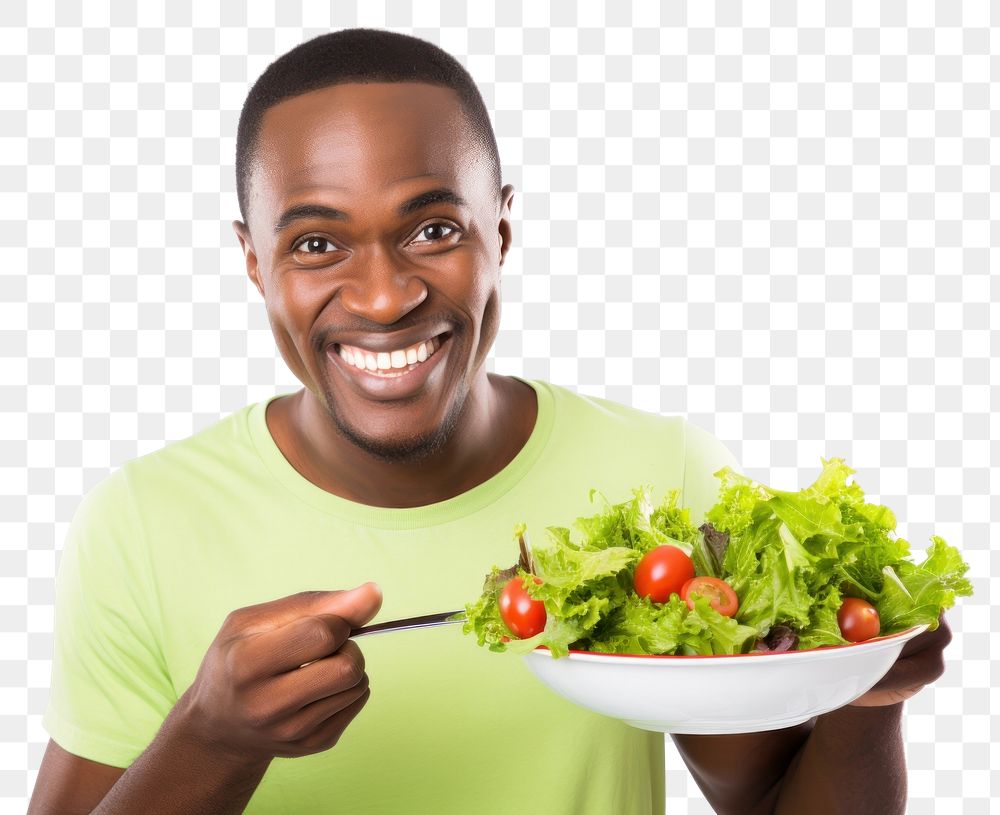 PNG Healthy eating portrait salad adult. AI generated Image by rawpixel.