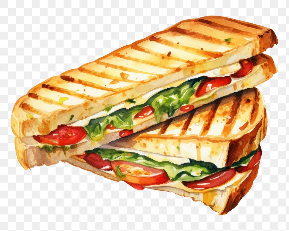 PNG Panini sandwich bread food meal. AI generated Image by rawpixel.