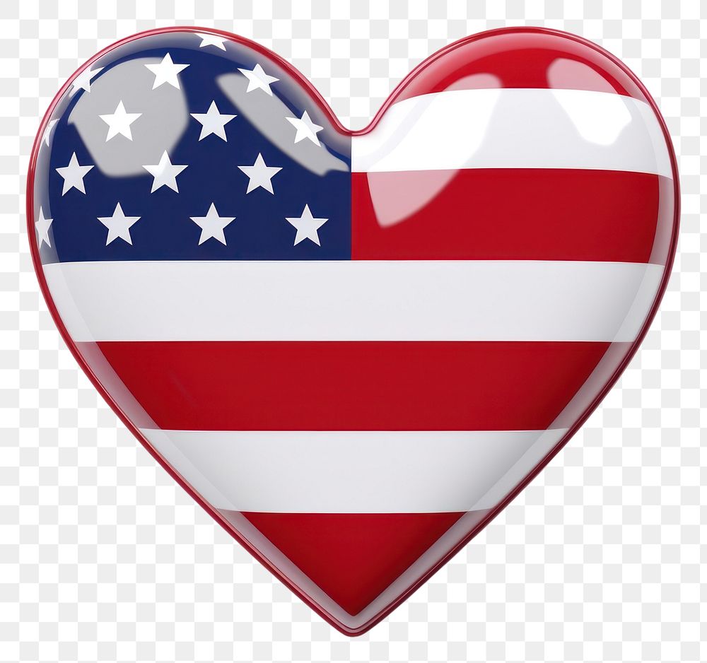 PNG American flag button heart symbol. AI generated Image by rawpixel.