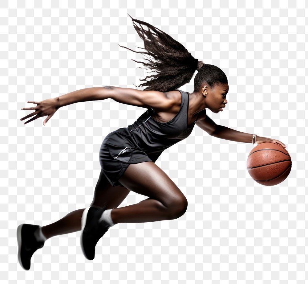PNG Black female basketball footwear sports. AI generated Image by rawpixel.