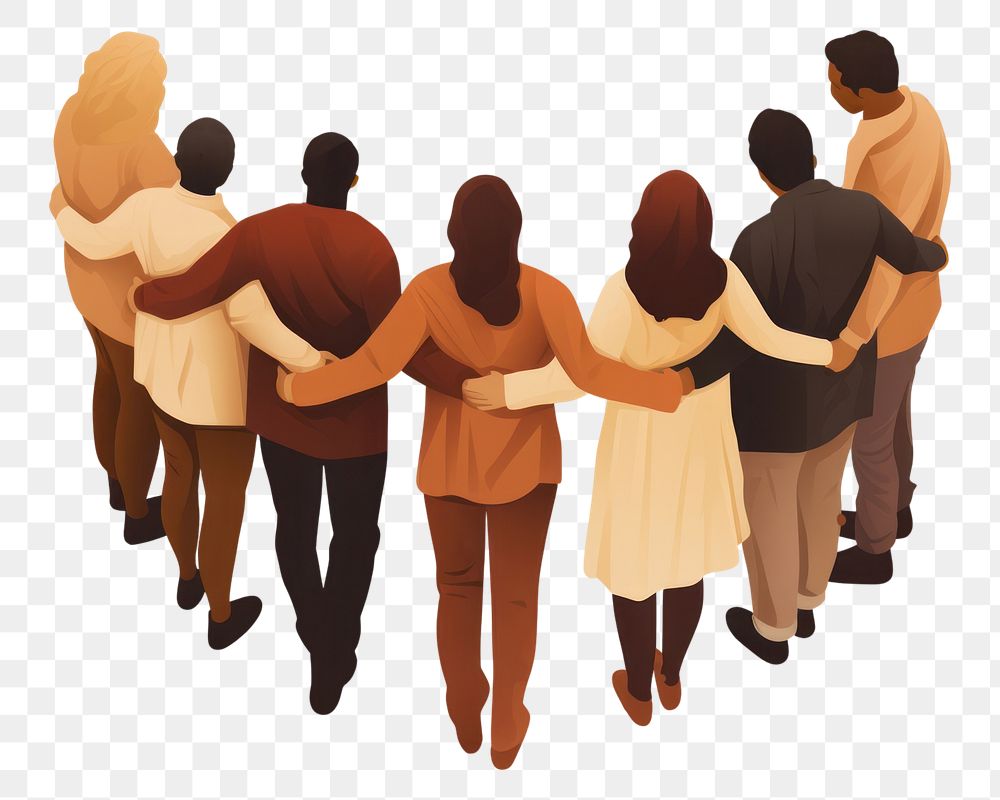 PNG Holding hands circle people adult. AI generated Image by rawpixel.