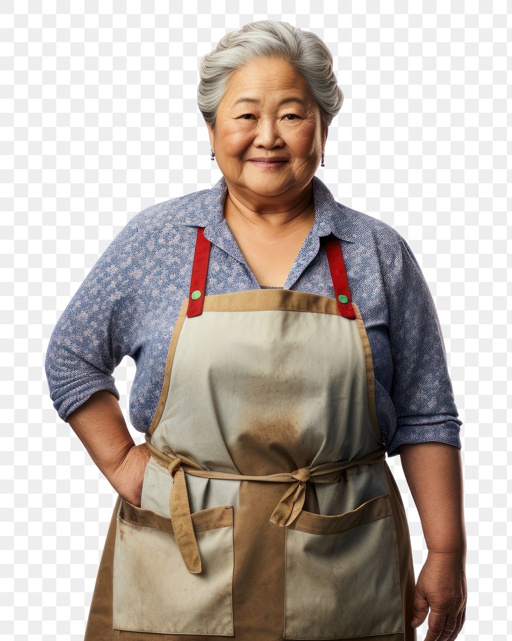 PNG Apron adult white background retirement. AI generated Image by rawpixel.