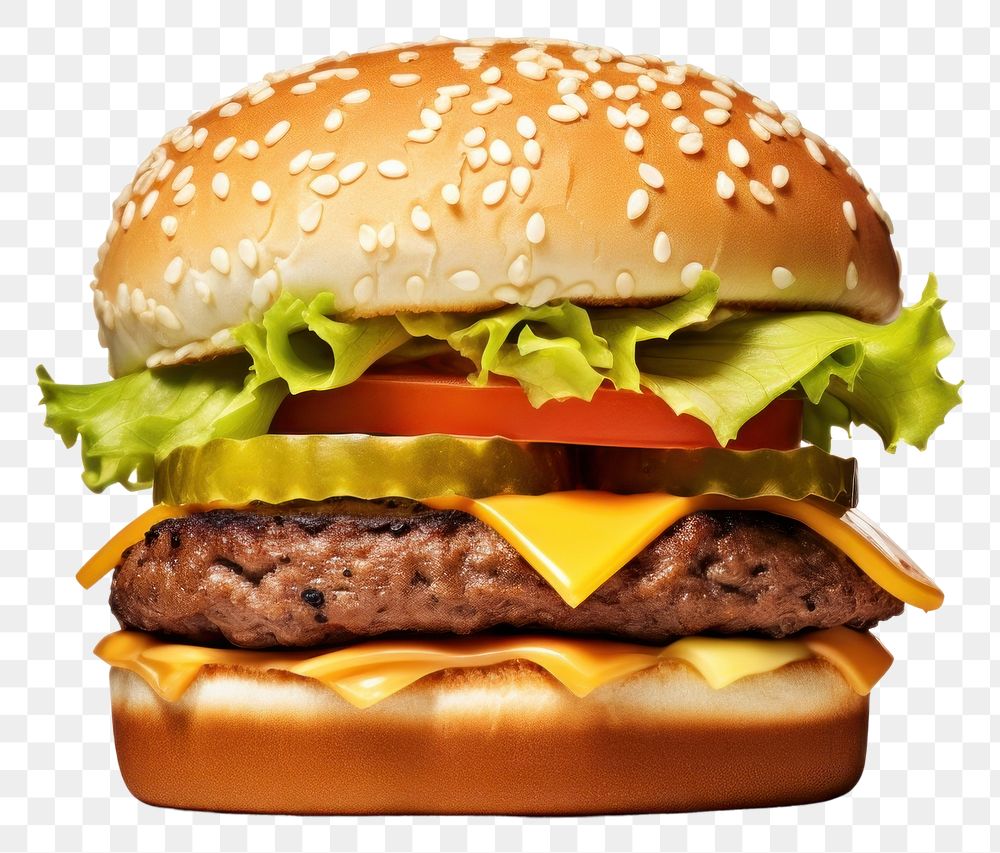 PNG Cheese burger food hamburger vegetable. AI generated Image by rawpixel.