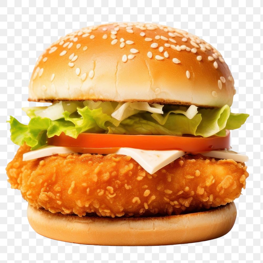 PNG Chicken burger food hamburger vegetable. AI generated Image by rawpixel.