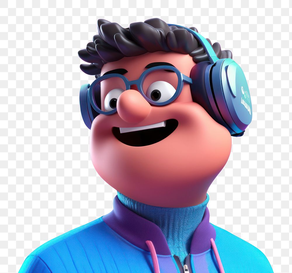 PNG Man playing VR cartoon technology portrait. AI generated Image by rawpixel.