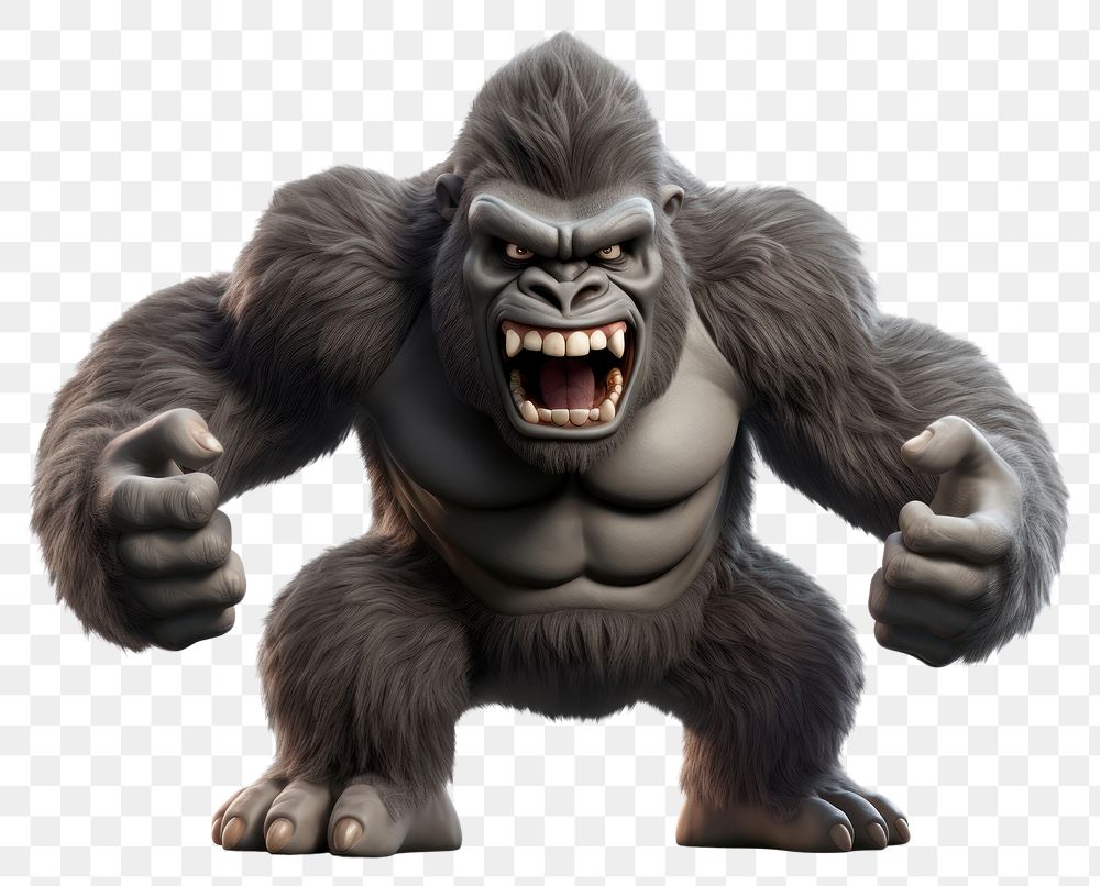 PNG Angry gorilla cartoon mammal monkey