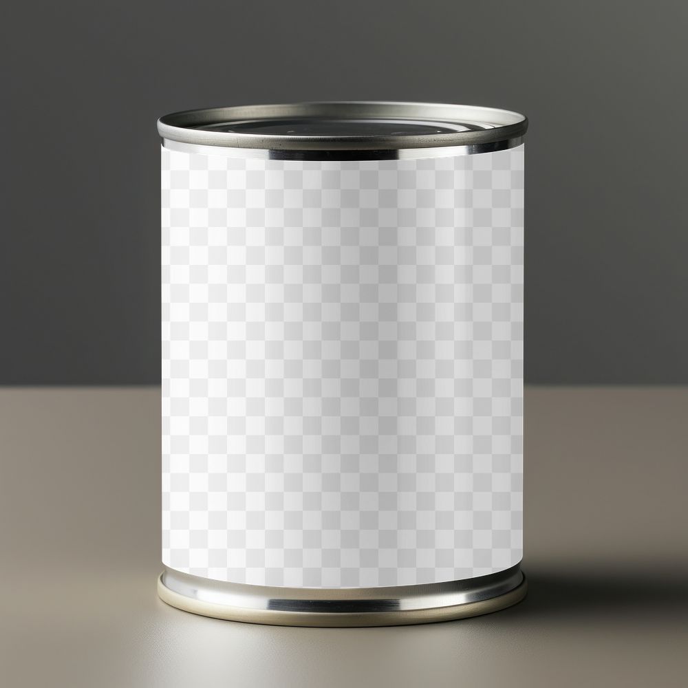 Canned food png mockup, transparent product packaging