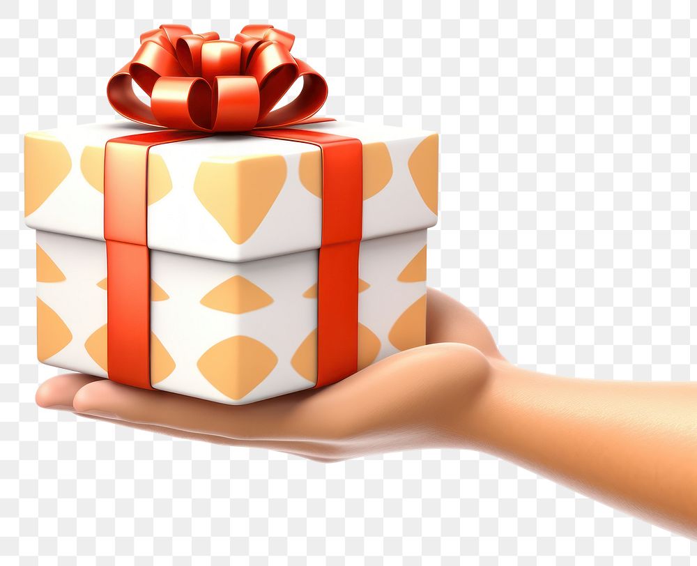 PNG Hand holding Christmas gift box  celebration. 