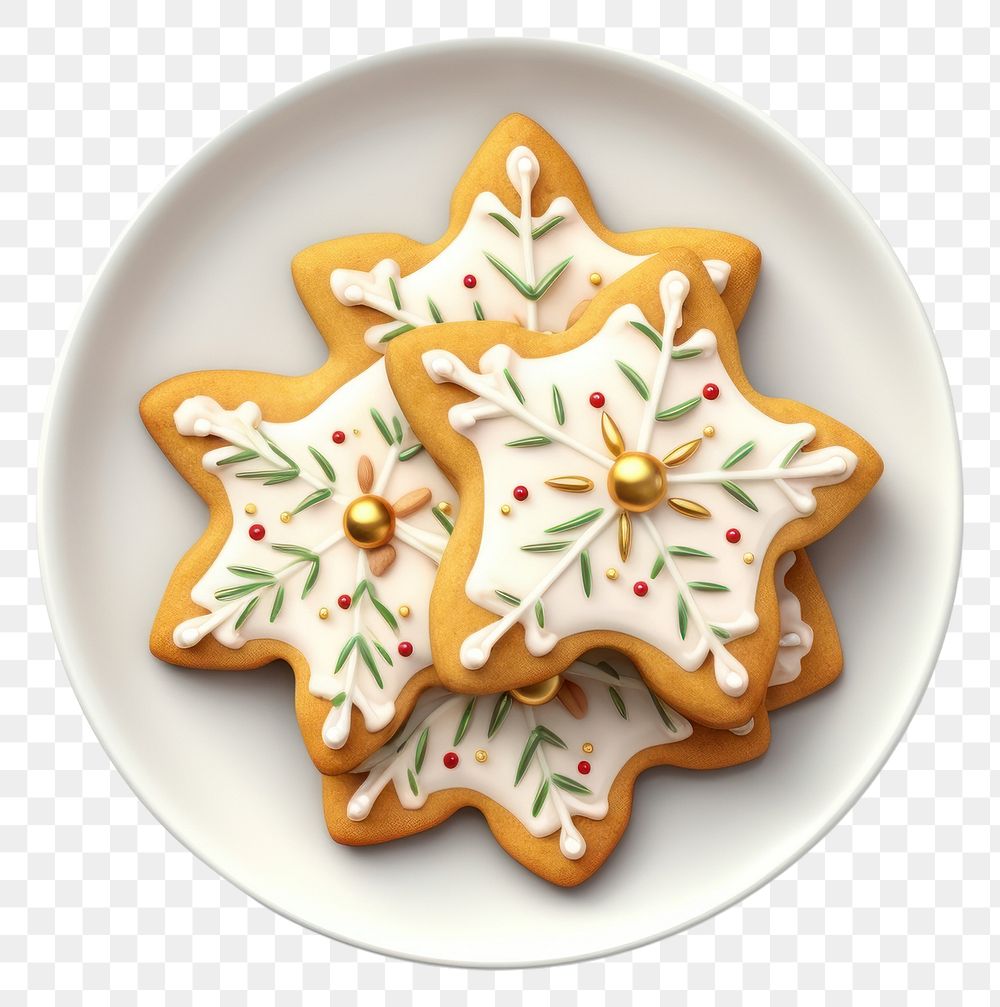 PNG Christmas cookie plate gingerbread christmas. AI generated Image by rawpixel.