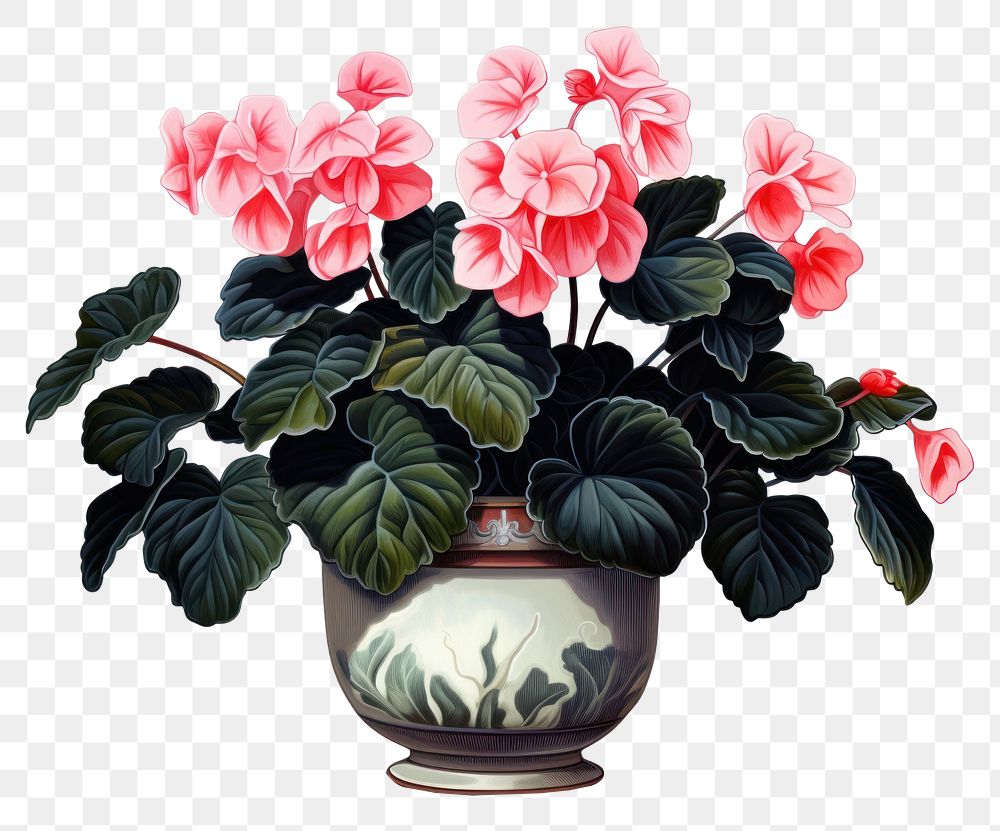 PNG Begonia masoniana plant flower vase. AI generated Image by rawpixel.