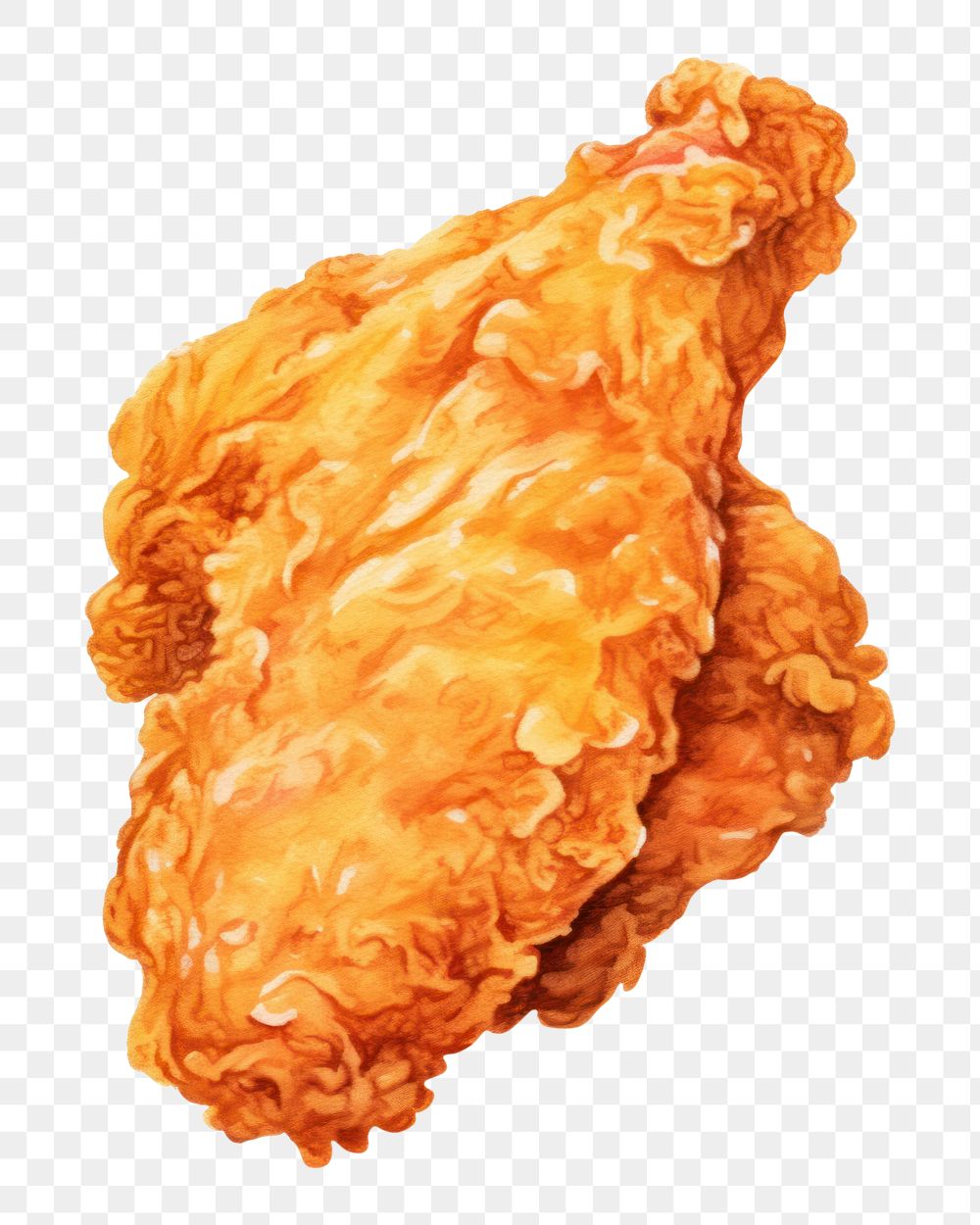 PNG Fried Chicken food white background fried chicken. AI generated Image by rawpixel.