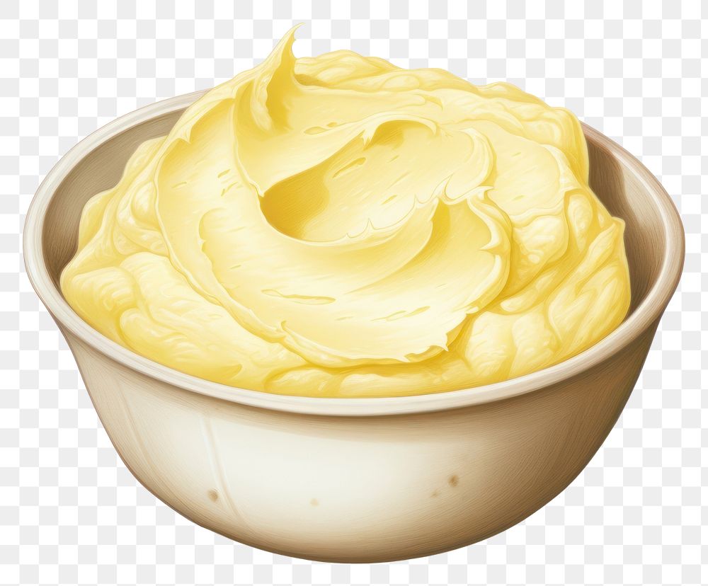 PNG  Creamy Buttery Mashed Potato cream dessert butter. AI generated Image by rawpixel.