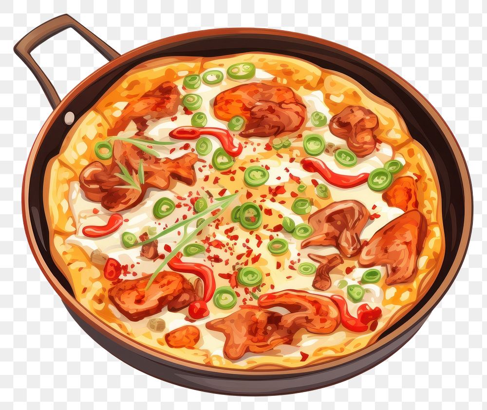 PNG Haemul Pajeon pizza food meal. AI generated Image by rawpixel.