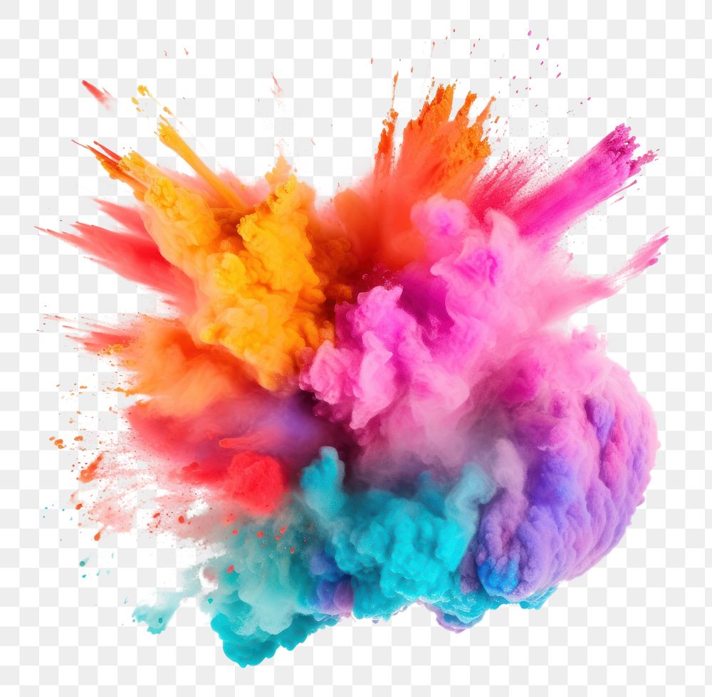 Premium Photo  Blue color powder explosion on white. colored